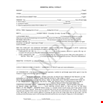 Rental Contract Template example document template