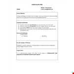 Sample Pharmacist Fresher Resume example document template