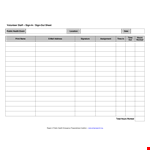 Volunteer Staff Sign In Sheet example document template