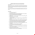 Desk Support Team Lead Job Description example document template