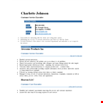 Executive Customer Service Resume Template - Professional Design & Client-Focused Format example document template