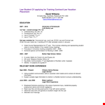 Trainee Curriculum Vitae example document template