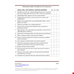 Restaurant Safety Checklist Template example document template