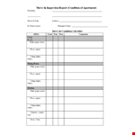 Simple Apartment inspection example document template