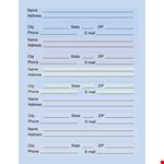 Email List Template - Organize Addresses, States, and Phone Numbers example document template
