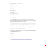 Letter Of Introduction For Employment Job example document template