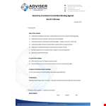 Investment Committee Agenda - Quarterly Portfolio Review, Market Analysis, and Key References example document template