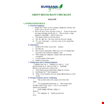 Green Restaurant Checklist | Installation Guide | Eco-Friendly Tips example document template
