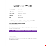 Template for Scope of Work example document template
