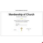 Church Membership Certificate example document template
