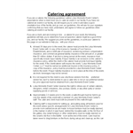 Event Catering Agreement Template example document template