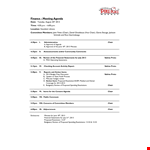 Weekly Finance Meeting Agenda example document template