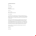 Loan Application Request Letter example document template