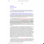 Character Witness Letter Template for House Committee Hearing and Subcommittee example document template