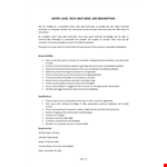 Helpdesk Job Description example document template