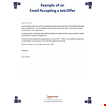 Accepting Employment Offer | Job Acceptance Letter example document template