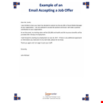 Accepting Employment Offer | Job Acceptance Letter example document template 