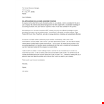 Job Application Letter For Assistant Example example document template