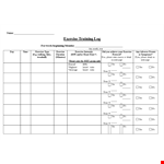 Exercise Training Log example document template