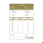 Buy with Ease: Purchase Order Template & Contact example document template