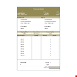 Buy with Ease: Purchase Order Template & Contact example document template 