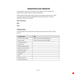 Project Transition To Do List example document template