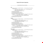 Sample Informative Speeches: A Comprehensive Guide by Expert Speakers example document template 