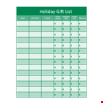 Holiday Gift List Template for Easy and Organized Gifting example document template