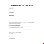 Employment letter example document template