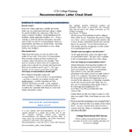 Letter Of Recommendation Guide example document template