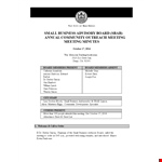Small Business Annual Meeting Minutes Template - Streamline Your Business Operations example document template