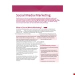 Social Media Marketing Plan Sample | Effective Marketing through Social and Online Media example document template