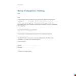 Disciplinary Letter Meeting For An Employee Download example document template