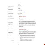 Experienced Electrician | Equipment Maintenance | Electrical Testing example document template 