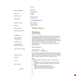 Experienced Electrician | Equipment Maintenance | Electrical Testing example document template