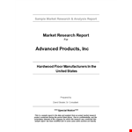 Market Research Report for Sales and Flooring example document template