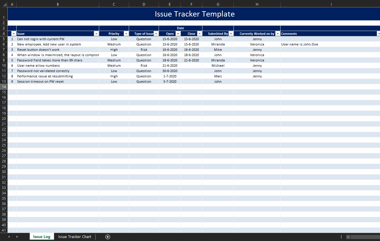 issue-tracker-template-in-excel