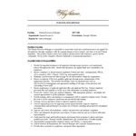 Human Resources Manager Job Description | Hire and Manage Employees with Ease example document template