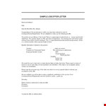 Job Offer Letter Sample - Professional Template for Offer of Employment example document template 