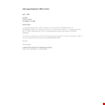 Job Appointment Offer Letter example document template