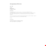 Job Appointment Offer Letter example document template 