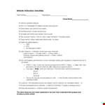 Vehicle Checklist Template for Location and Features - Ensure Proper Maintenance example document template