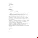 Retail Cover Letter - Assistant | Retail | Customers | Kings Meadows example document template