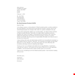 Retail Cover Letter - Assistant | Retail | Customers | Kings Meadows example document template 