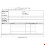 Project Action Plan Template Word example document template