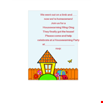 Create a Memorable Celebration with our Housewarming Invitation Template example document template 