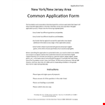Nycapp Form - Common Application Form example document template