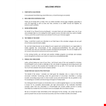 Welcome Speech Sample example document template 