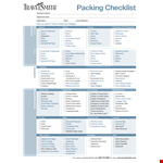 Packing Checklist for Travel: Shirts, Essentials, and More example document template