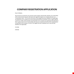 Template to Apply for Registration of Private Company example document template 